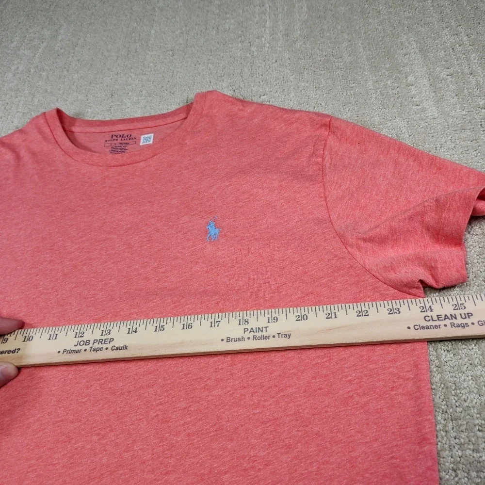 Polo Ralph Lauren Shirt Men Large Classic Fit‎ Jersey Soft Cotton Tee Peach NEW